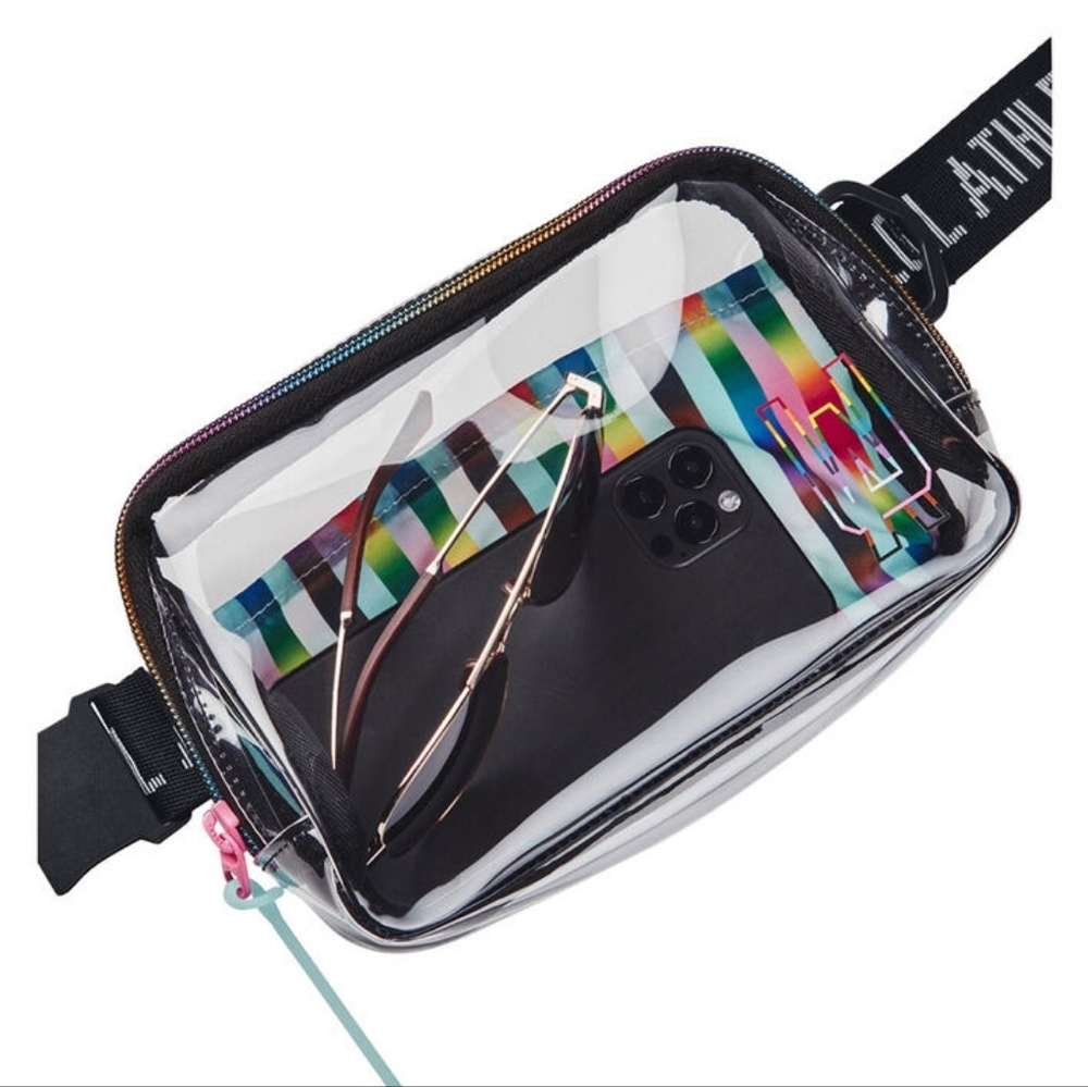 Under Armour Loudon Pride Clear Crossbody Bag with Black and Rainbow Trim NWT